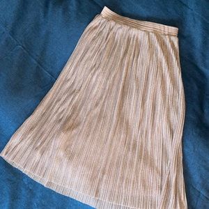 Mauve pink sparkly pleated skirt.